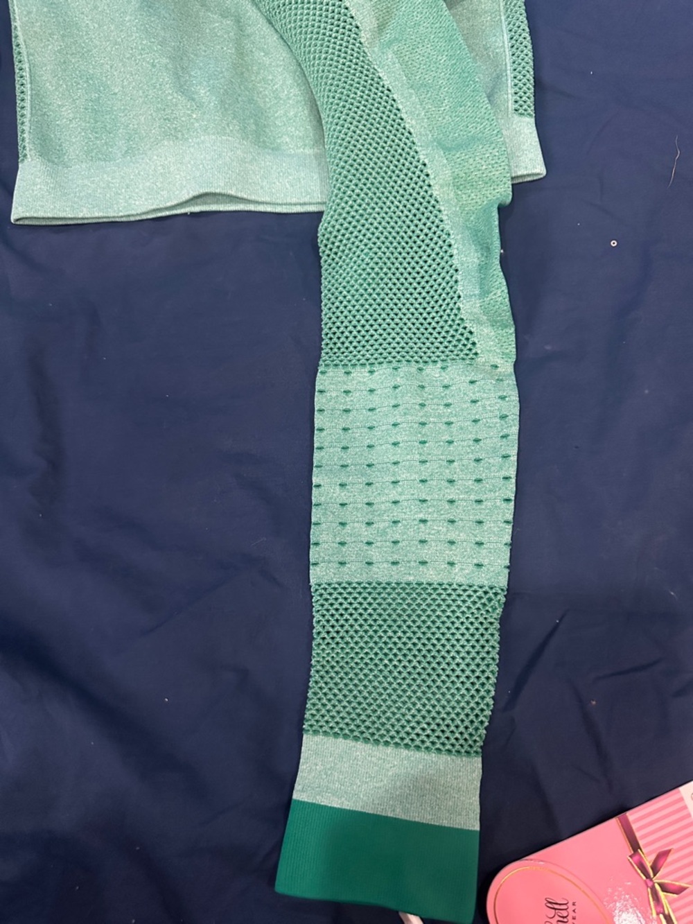 Bombshell Sportswear Teal Green Mesh Crop Top Size M/L - Picture 3 of 7